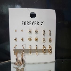 Forever 21 | Gold | Studs | 9 Pairs | Earrings